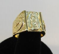 SIZE 8 MENS SQUARED OFF  STYLE NUGGET BLING BLING RING STYLE 2 