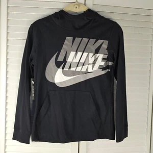 NWT Nike Boys Black Logo Hoodie Medium - Picture 1 of 4