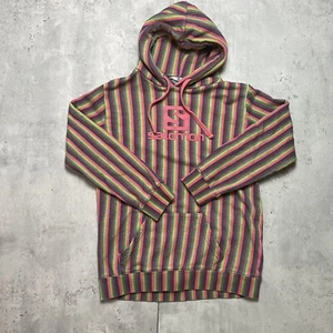 Salomon Hoodie Women Sz S Girls Sz 14 Outdoor Pink Striped Pullover Drawstring - Picture 1 of 7