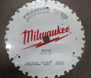 MILWAUKEE 48-41-0720 FRAMING WOOD BLADE 7-1/4" - 24 TOOTH - ARBOR 5/8" - Picture 1 of 10