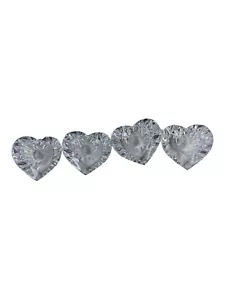 Set of 4 Crystal Clear Heart Shape Taper Candle Holders - Picture 1 of 12