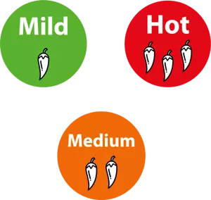 300 Mild, Medium & Hot Food Stickers | FOOD NOTICE labels | Chilli / Spice Tags - Picture 1 of 7