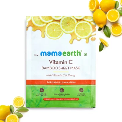 Mamaearth Vitamin C Bamboo Sheet Mask with Vitamin C and Honey - 25 gm - Image 1 of 4