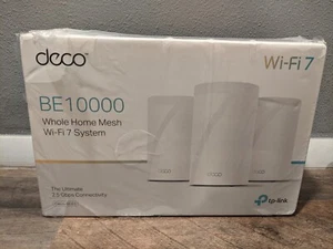 Versiegelt TP-Link Deco BE63 BE10000 Tri-Band WiFi 7 Mesh System 2,5 Gbit/s Ports 3er Pack - Bild 1 von 10