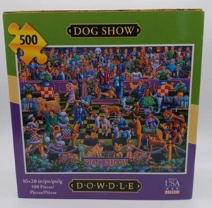 Dog Show 500 Piece Jigsaw Puzzle 16 x 20" Dowdle Folk Art - Picture 1 of 6