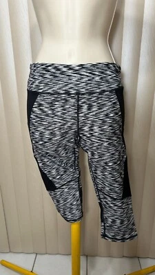 Calvin Klein Gym Yoga Workout Leggings Pants XS Cropped Black White Womens - Image 1 of 4