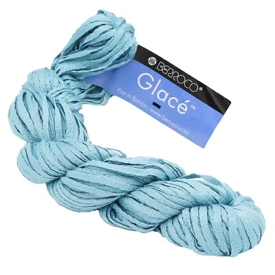 BERROCO Glace Ribbon Yarn 1 Skein New, Color 2582 Dye Lot 45 100% Rayon Blue - Image 1 of 2