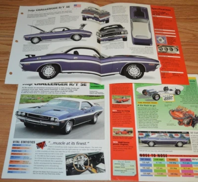 1970 Dodge Challenger R/T SE 440 Specs Info Poster Original Brochure 70 Mopar - Image 1 of 2
