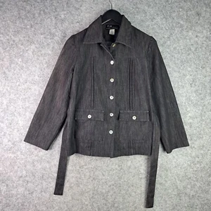 Vintage FM Limited Sydney Australia Jacket Womens 12 Grey Button Belted Collar - Bild 1 von 11