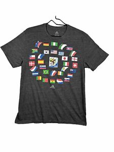 FIFA World Cup Adidas T shirt South Africa 2010 Mens sz Medium Gray