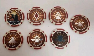 Juego de 7 fichas de póker Star Wars Solar Legion San Diego, varios rangos - Imagen 1 de 3
