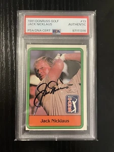 Jack Nicklaus Signed 1981 Donruss Golf #13 RC Rookie PSA/DNA Authentic Auto - Picture 1 of 2