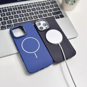 For iPhone 13 14 15 16 Pro Max PC+TPU Mag Safe Case Shockproof Soft Microfiber - Picture 1 of 14