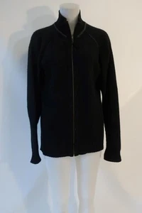 Mens Metropolitan View 100% Cashmere Black Full Zip Cardigan Sweater M - Picture 1 of 8