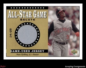 2002 Upper Deck All-Star Salute Game Jersey Gold Ken Griffey Jr. 14/25 JERSEY - Picture 1 of 2