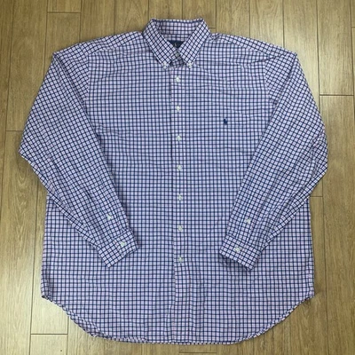Polo Ralph Lauren Shirt Men 2XLT Pink Blue White Check Button Down LS - Image 1 of 4