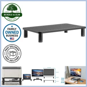 Monitor Riser Steel Adjustable Height Stackable Laptop Stand Ergonomic Office - Picture 1 of 9