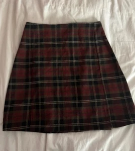 Minifalda a cuadros roja con cremallera talla XS John Galt usada en excelente estado para mujer - Imagen 1 de 6