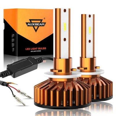 AUXBEAM H1 LED Headlight Kit High/Low Beam Bulb 6500K White Super Bright 20000LM - Image 1 of 4