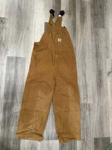 Carhartt Youth Canvas Bib Overall Size 14 Loose Fit - Picture 1 of 7