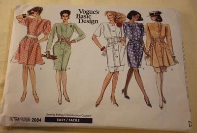 Vogue's basic design pattern 2084 VTG '80s  Jacket-dress Skirt Set sz 14-16-18 - Image 1 of 4