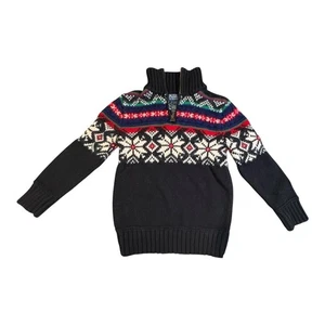 Vintage Polo by Ralph Lauren Jungen Pullover 1/4 Reißverschluss Fair Isle Lammwolle Gr. 7 - Bild 1 von 8