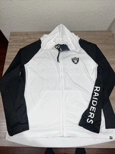 Las Vegas Raiders Fanatics Women's Script Full-Zip Hoodie - White & BLK NWT 2XL - Picture 1 of 6