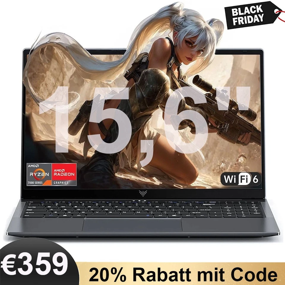 ACEMAGIC 17 3 Zoll FHD Laptop Intel N95 16GB DDR4 512GB SSD Notebook 5G WiFi BT