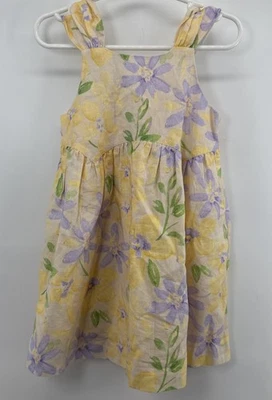 Vestido Floral Zara Niñas Pequeñas Amarillo Mezcla Lino Talla 4 Años Nuevo Sin Etiquetas Foto 1 de 4