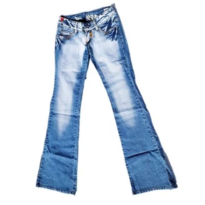 Vintage Y2k Crazy Age Jeans Size 36 Embroidered Vintage Boot Cut - Picture 1 of 18