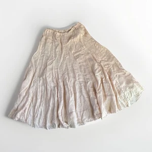 CP SHADES Lily Linen Maxi Skirt Powder Blush Pink Medium Boho Lagenlook *READ - Picture 1 of 7
