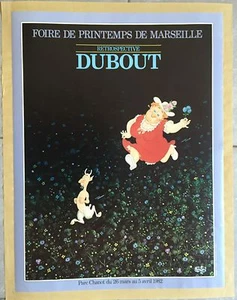 Affiche ancienne DUBOUT caricature femme et diable Entoilée 1982 - Picture 1 of 1