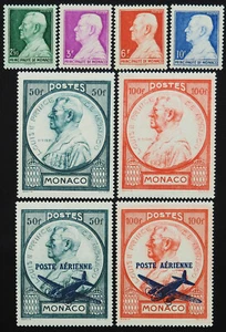 Mónaco 1946, serie Príncipe Luis II. + Valores postales aéreos, **/MNH, MiNr. 309/16, ME 19 - Imagen 1 de 1
