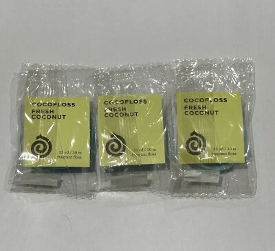 Set of 3 New 33yd Coconut REFILLS Cocofloss Dental Floss - Image 1 of 3