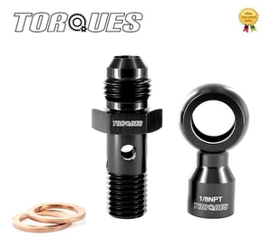 AN -6 (AN6) Male to M12x1.5 Banjo Bolt With 1/8 NPT Banjo Sensor Adapter Black - Picture 1 of 3