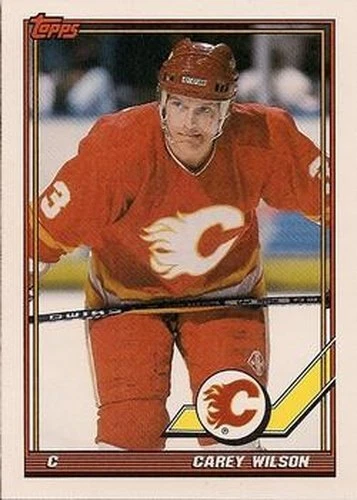 #85 Carey Wilson - Calgary Flames - 1991-92 Topps Hockey - Image 1 of 1
