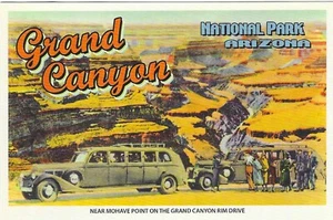 Arizona Chrom Postkarte Grand Canyon in der Nähe von Mohave Point REPRODUZIERT - Bild 1 von 2