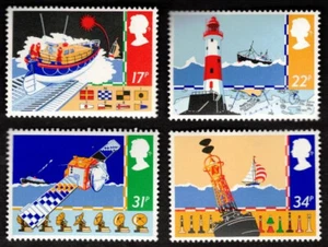 Great Britain (UK) ~ 4 Safety at Sea stamps & postcards ~ 1985 ~ MNH ~ FREE Ship - Picture 1 of 5