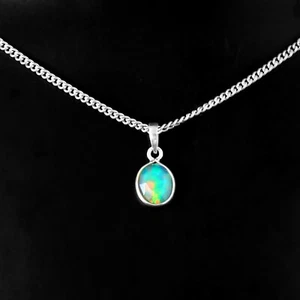 Genuine Opal Pendant, October Birthstone Jewelry, Shape Opal Pendant, Pear Gift - Picture 1 of 2