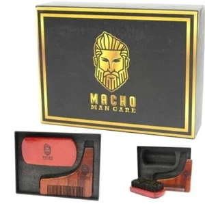 MACHO Mancare Beard Brush & Comb in gift box - Picture 1 of 2