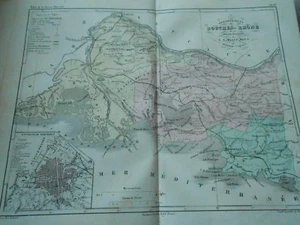 Carte département des Bouches du Rhône en couleur 19ème - Foto 1 di 1
