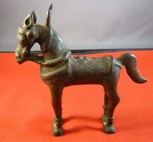 ANTIQUE VINTAGE INDIA TEMPLE HORSE BRONZE FIGURE STEED FOR GOD VISHNU OR SHIVA? - Picture 1 of 12