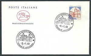1983 ITALIA FDC CAVALLINO CASTELLO CALDORESCO 1400 LIRE NO TIMBRO ARRIVO CV1983 - Picture 1 of 1