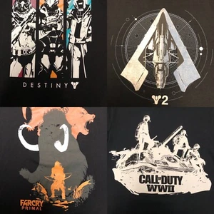 Video Games T-shirt LOT Large Far Cry Primal Destiny Call of Duty WW2 Gaming E65 - Picture 1 of 9