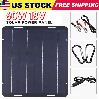 Kit de Panel Solar 60W Cargador de Goteo Cargador de Batería Mantenedor Barco RV Coche Foto 1 de 4