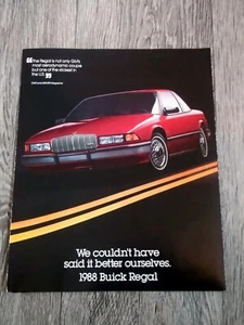 BUICK REGAL TWO DOOR COUPE USA American Market Fold-Out Brochure 1988 - Picture 1 of 2