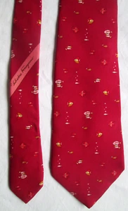 -SALVATORE FERRAGAMO cravate cravatte 100% soie TBEG vintage 9x150 cm - Picture 1 of 4