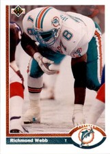 1991 Upper Deck Richmond Webb Football Cards #381