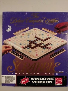 SCRABBLE Deluxe Computer Edition Kreuzworträtsel Spiel 3,5" Windows-3+ Big Box komplett - Bild 1 von 11