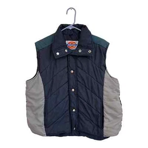 Vintage Dickies Puffer Snap Front Color Block Insulated Vest Men's Large - Picture 1 of 9